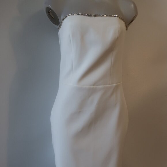 NWI Womens Generation Love Joelle Crystal White Strapless Mini Dress 10 - Picture 4 of 15